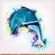 Artsy Dolphin Watercolor Wall Decal