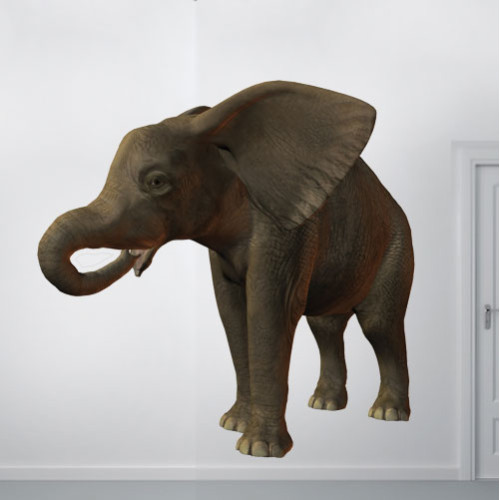 Elephant Drinking Wall Decal