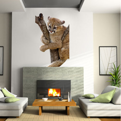 Baby Mountain Lion Wall Decal