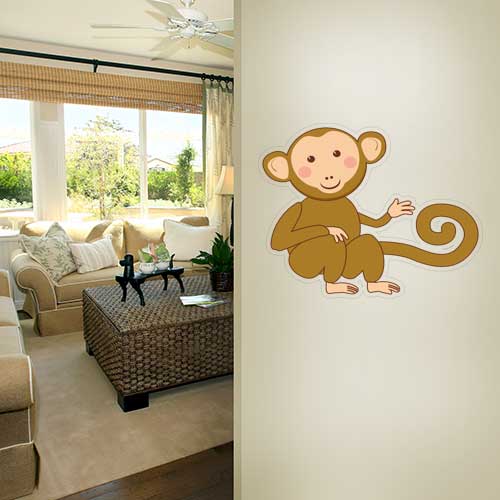 Monkey Curly Tail Wall Decal