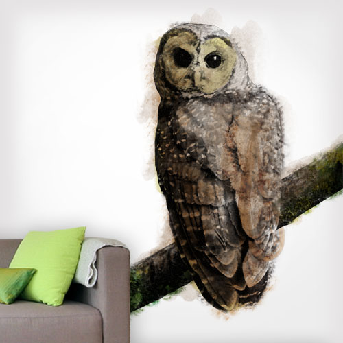 Owl Realistic Watercolor Artsy