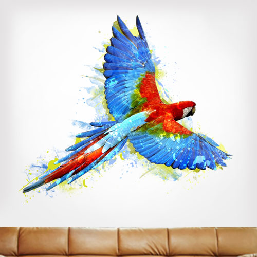 Parrot Watercolor Wall Decal